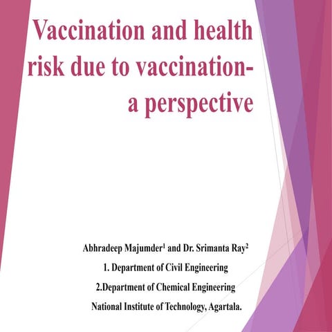 Vaccination and health risk due to vaccination- a perspective | PPTX