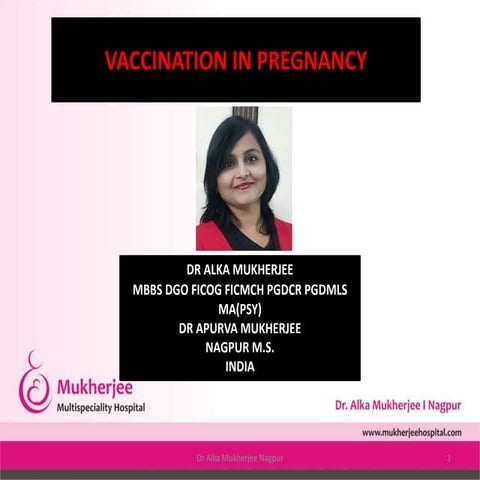 Vaccination in pregnancy by dr alka &  dr apurva mukherjee nagpur m.s. india