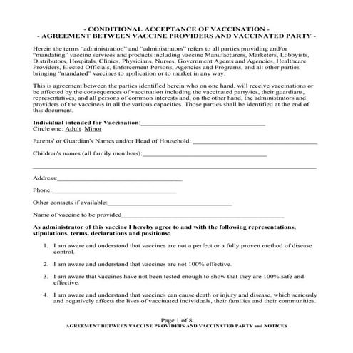 Vaccination Notice of Liability 
