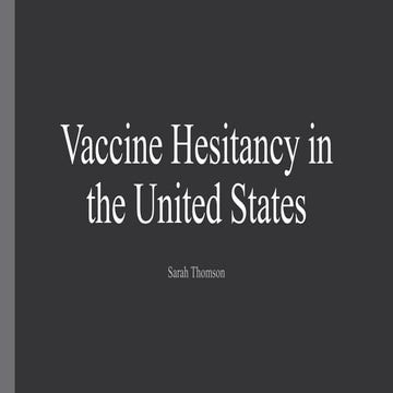 Vaccine Hesitancy in the United States | PPTX