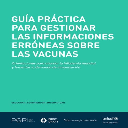 GUÍA PRÁCTICA PARA GESTIONAR LAS INFORMACIONES ERRÓNEAS SOBRE LAS VACUNAS