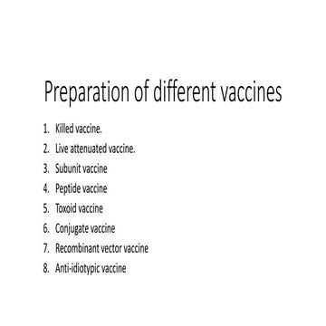 Vaccine preparation part 2