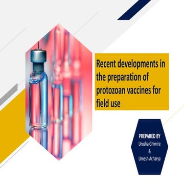 Recent developments in the preparation of protozoan vaccines 