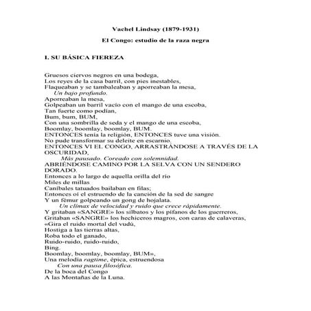 Vachel lindsay poema traducido español | DOCX