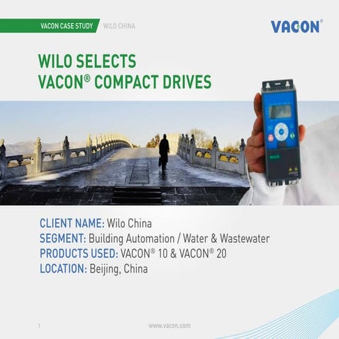 Wilo selects VACON® Compact Drives in China