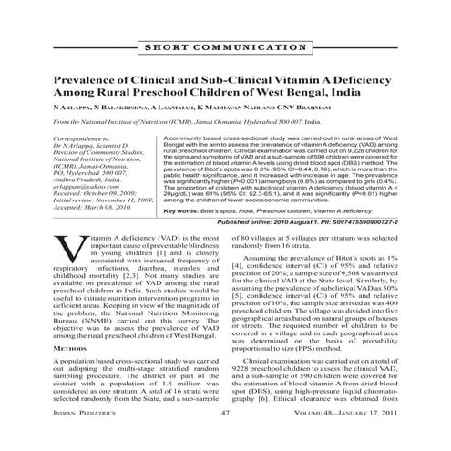 Prevalence of Clinical Vitamin A Deficiency Among Primary School ...