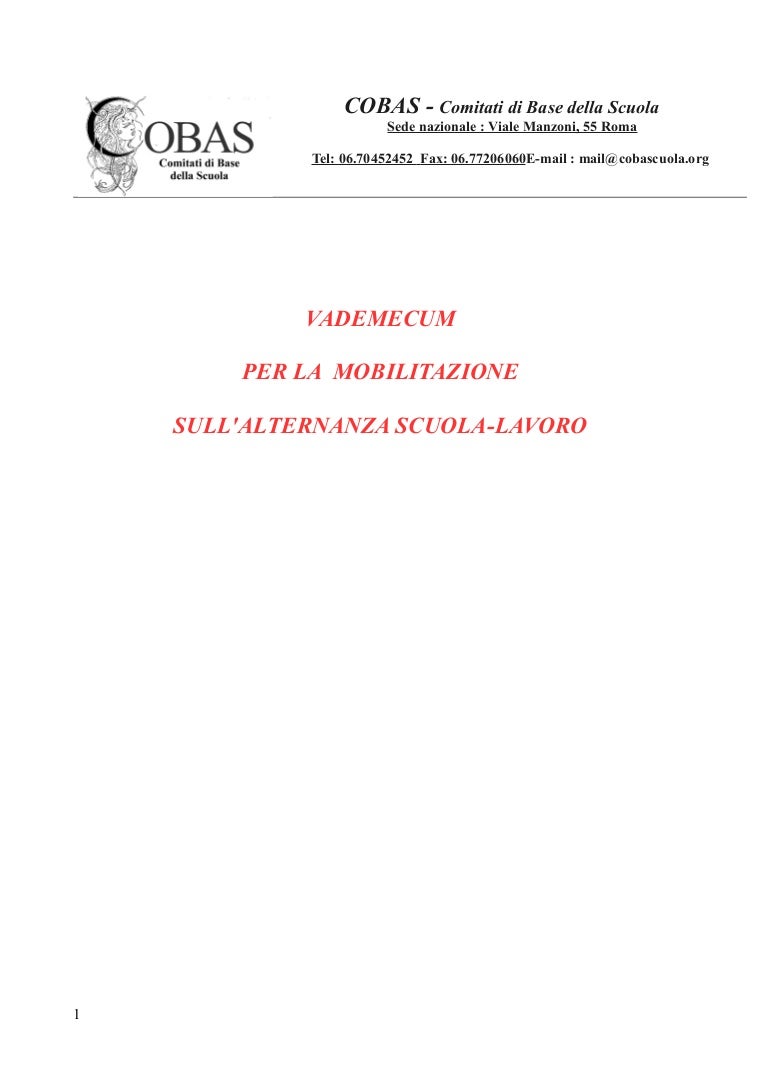 Vademecum Contro L Alternanza Scuola Lavoro