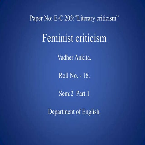 Feminist Criticism