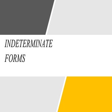 Indeterminate forms