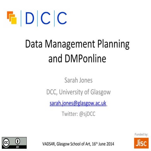 Data Management Planning in the arts
