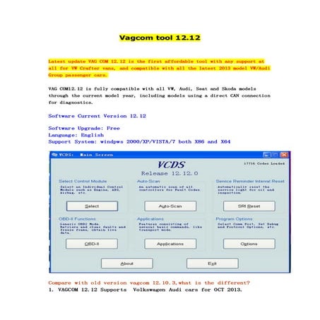 Vagcom tool 12.12