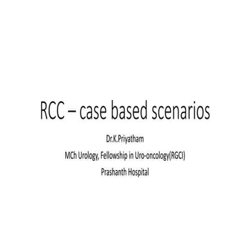 Renal cell carcinoma case based scenarios