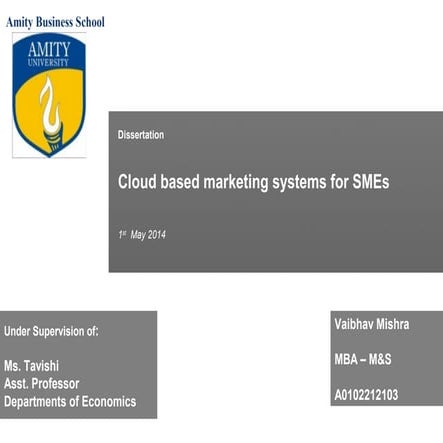 Cloud Based Marketing Systems For SMEs