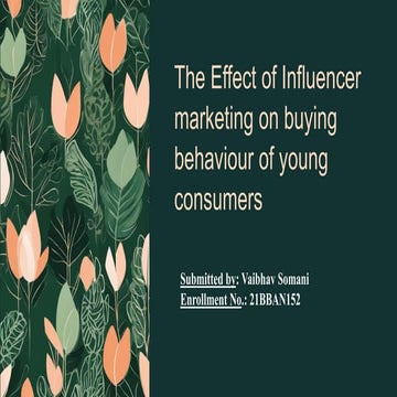 Studying the Impact of AI Influencer on Consumer Behavior | PPTX