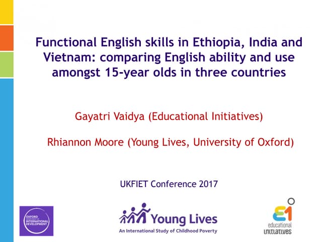 Functional English skills in Ethiopia, India and Vietnam: comparing English a...
