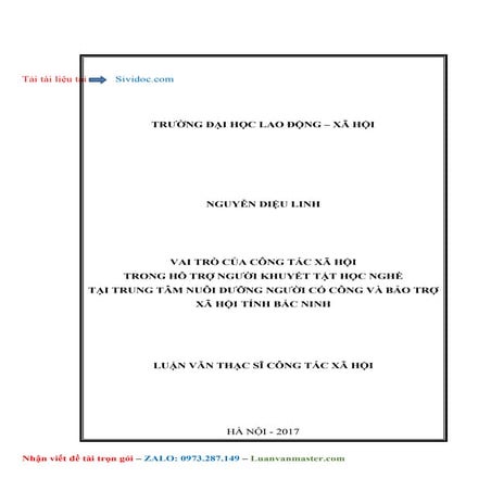 Vai Trò Của Công Tác Xã Hội Trong Hỗ Trợ Người Khuyết Tật Học Nghề Tại Trung ...