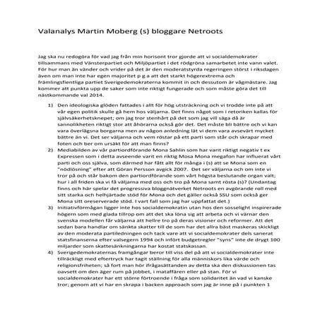 Valanalys martin moberg