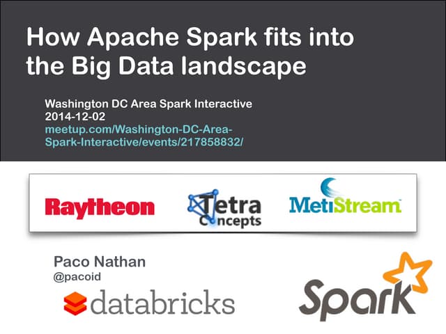 How Apache Spark fits into the Big Data landscape