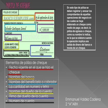Poliza de cheque | PPTX