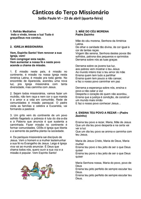 Livro cifras - Santas Missões Populares
