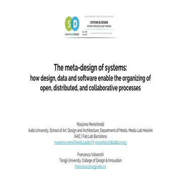 The Meta-Design of Systems, Menichinelli + Valsecchi 2016