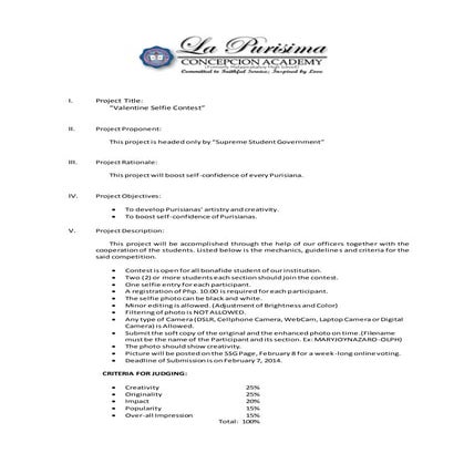 Valentine selfie (Project proposal) Maryjoy Nazaro