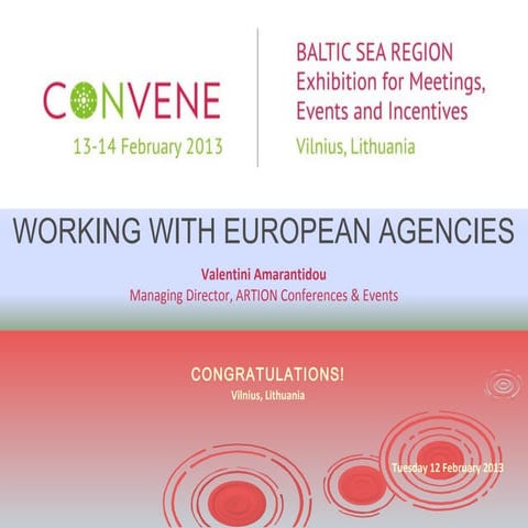 Valentini Amarantidou, Working with European Agencies