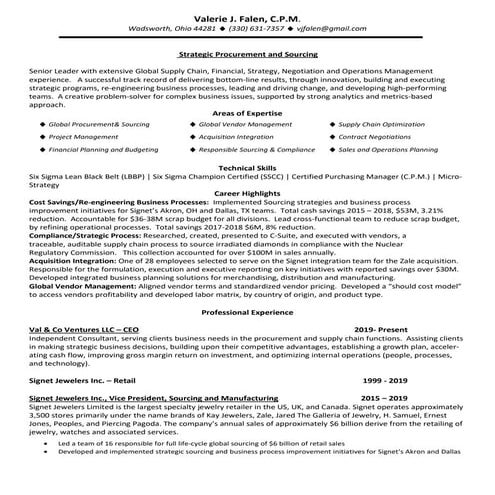 Valerie J Falen resume