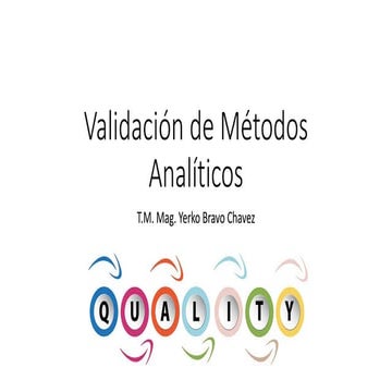 Validación de un Método Analítico en Control de Calidad del Laboratorio