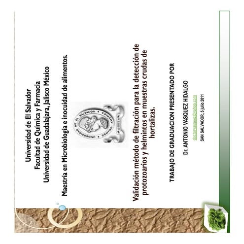 Validación método de filtración. 