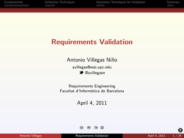 Requirements Validation