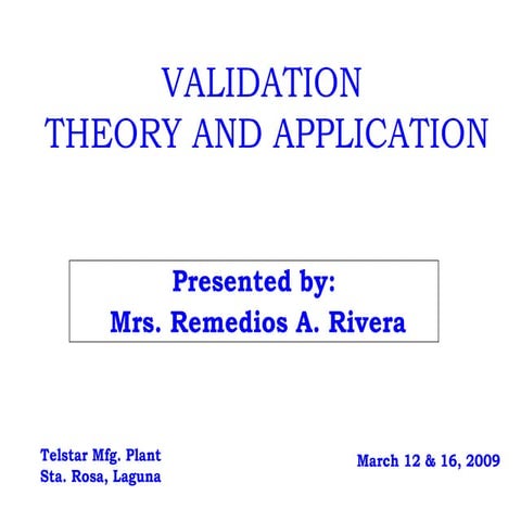 Validation   Theory And Application 3