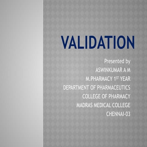Validation master plan | PPTX