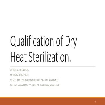 Validation of dry heat sterilization