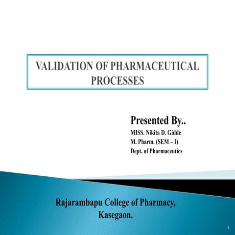 Validation of pharmaceutical