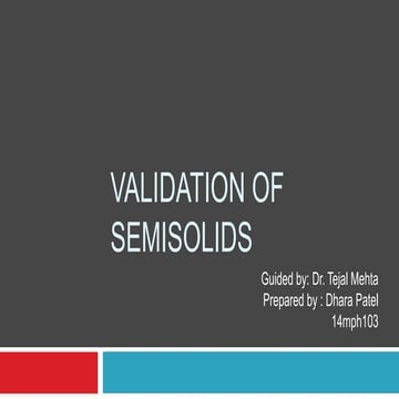 Validation of semisolids