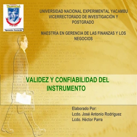 Validez y confiabilidad del instrumento