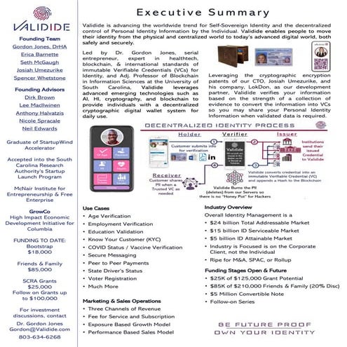 Validide Corporation Pitch Deck 20210617