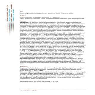 Validierung eines eishockeyspezifis...