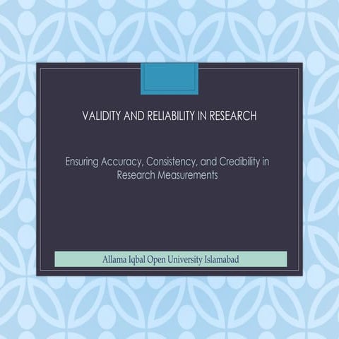 Validity and Reliability | PPT