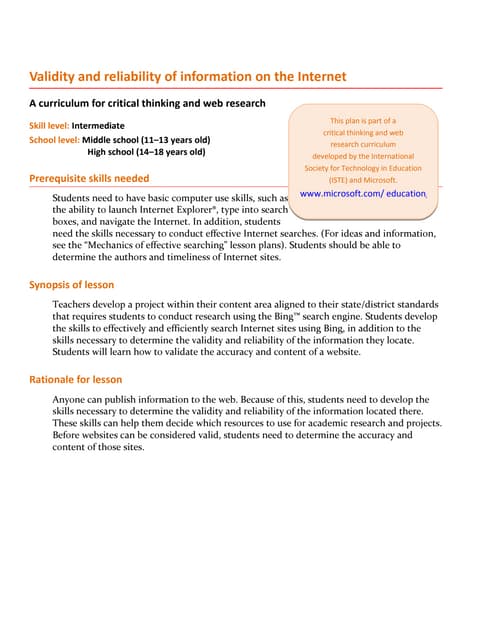 Validity lessonplan intermediate