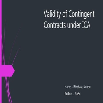 Validity of contingent contracts under ica