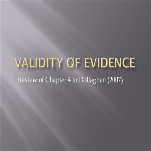 Validity of Evidence
