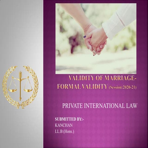 Validity of marriage  formal validity