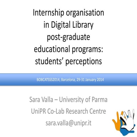 Internship organisation in Digital Library post-graduate educational programs...