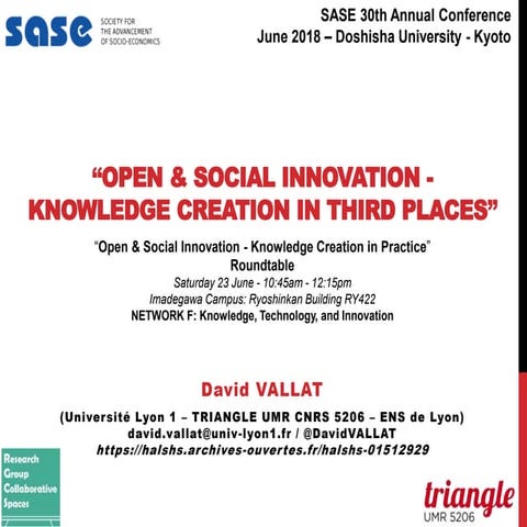 Open and social innovation - knowledge creation in third places