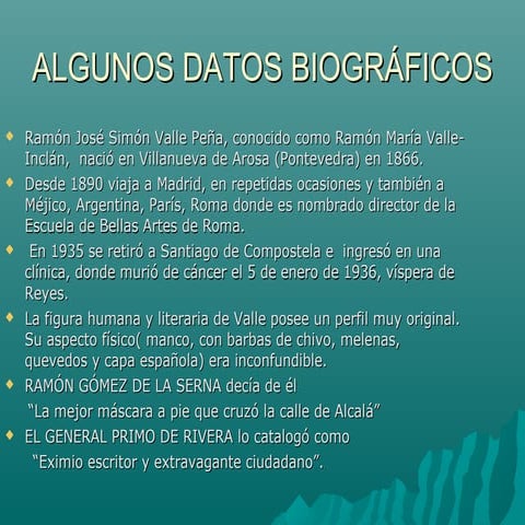 Valle  Inclán y el esperpento. "Luces de bohemia"