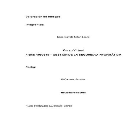 Valoración de riesgos