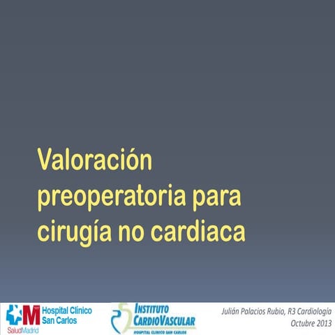 Valoración preoperatoria para cirugía no cardiaca