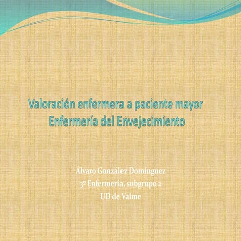 Valoracion enfermera. envejecimiento